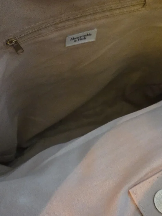 Abercrombie & Fitch Large Straw Women's Tote Bag Tan Round Crossbody Purse - Picture 3 of 3